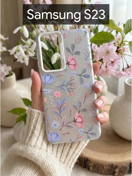 Good Luck Clover Чехол для Samsung S23 Цветочный Принт (3)
