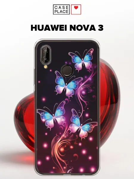 Huawei Чехол на Nova 3 с бабочками