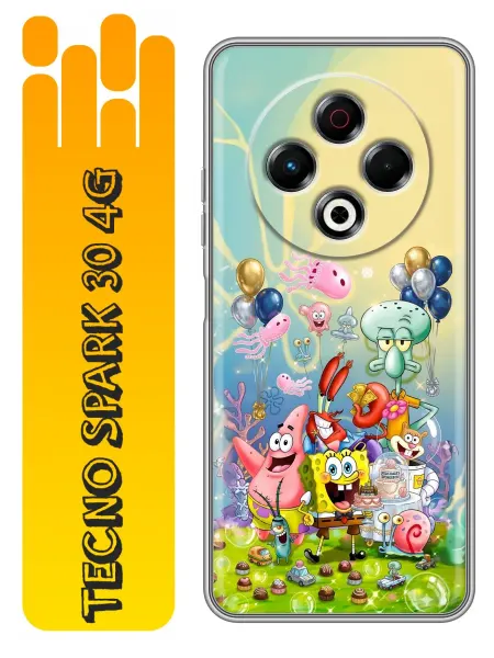 360skin Чехол на Tecno Spark 30 4G Спанч Боб для мальчика