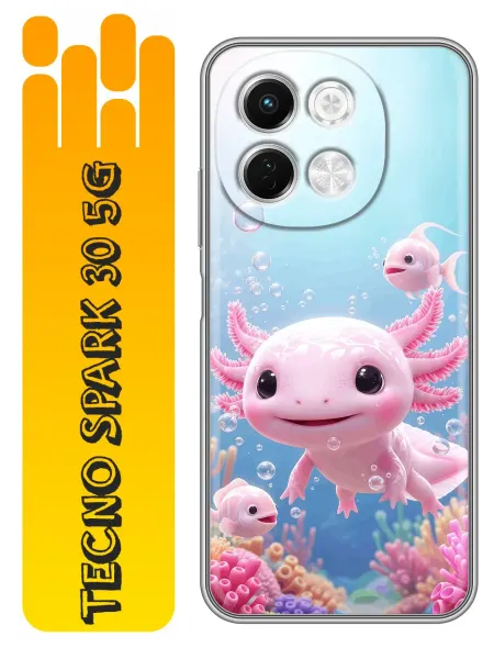 360skin Чехол на Tecno Spark 30 5G Аксолотль для девочки