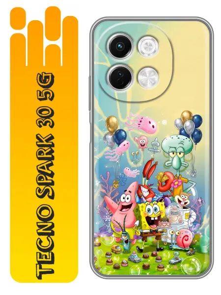 360skin Чехол на Tecno Spark 30 5G Спанч Боб для мальчика