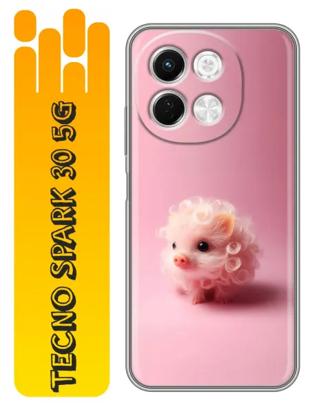 360skin Чехол на Tecno Spark 30 5G свинка розовая