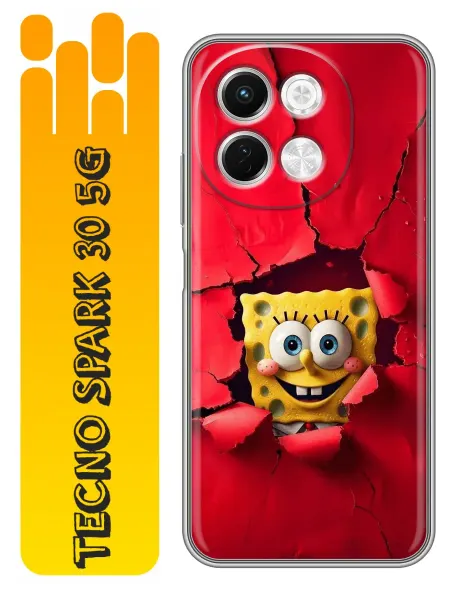 360skin Чехол на Tecno Spark 30 5G Спанчбоб детский