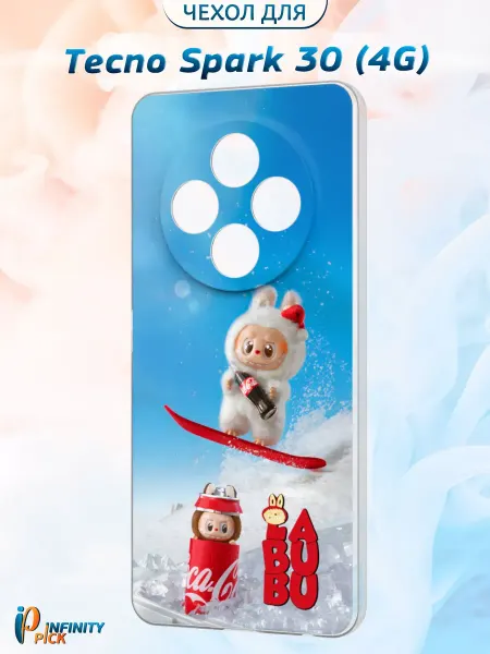 Infinity pick Чехол на Tecno Spark 30 (4G) с принтом Вязаный мишка