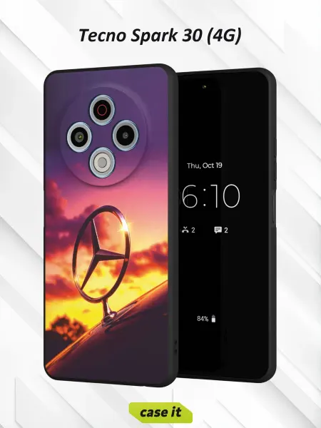 Case it Чехол на Tecno Spark 30 4Gс принтом звезда Mercedes-Benz