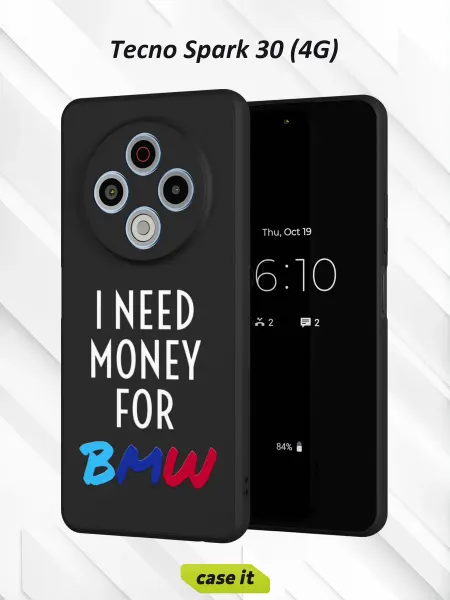 Case it Чехол на Tecno Spark 30 4Gс принтом I need money