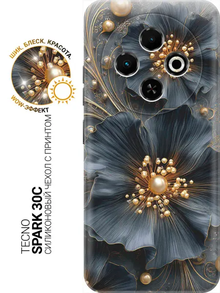 SLVGO Чехол на Tecno Spark 30C с цветочками