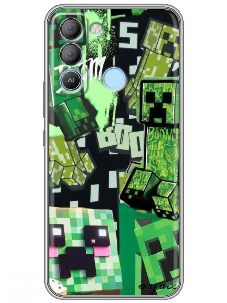 360skin Чехол на Tecno Pop 5 LTE Minecraft Майнкрафт