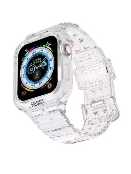MODMAC Ремешок Apple Watch 40 41 mm с защитным бампером Clear