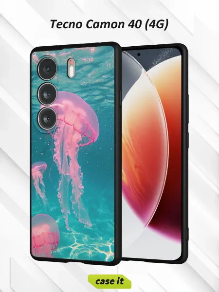 Case it Чехол на Tecno Camon 40 4Gс принтом Медузы