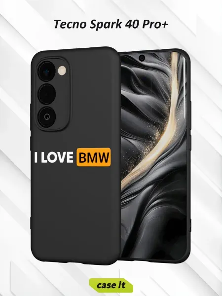 Case it Чехол на Tecno Spark 40 Pro+ с принтом I love BMW