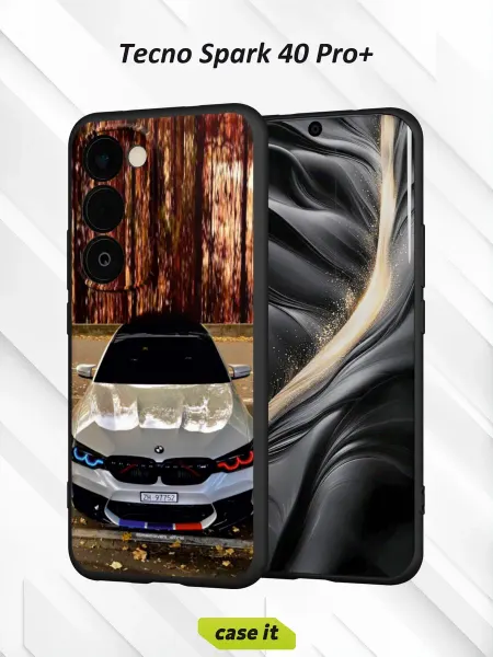 Case it Чехол на Tecno Spark 40 Pro+ с принтом Бампер BMW