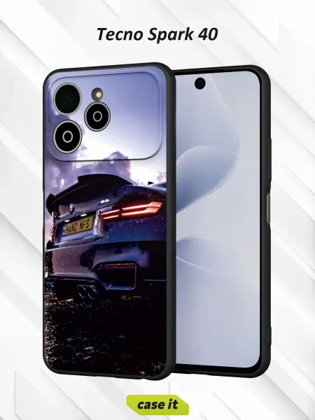 Case it Чехол на Tecno Spark 40 с принтом Бампер BMW