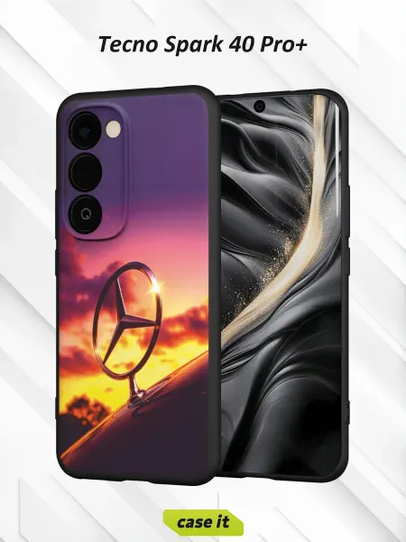 Case it Чехол на Tecno Spark 40 Pro+с принтом звезда Mercedes-Benz