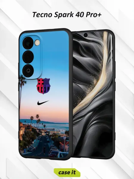 Case it Чехол на Tecno Spark 40 Pro+ принт Барселона и логотип Nike