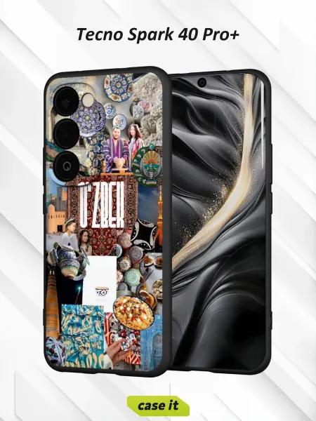 Case it Чехол на Tecno Spark 40 Pro+с принтом O'ZBEK