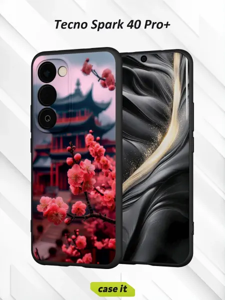 Case it Чехол на Tecno Spark 40 Pro+с принтом японская вишня