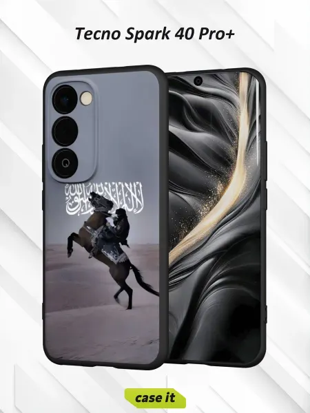 Case it Чехол на Tecno Spark 40 Pro+с принтом чёрный всадник