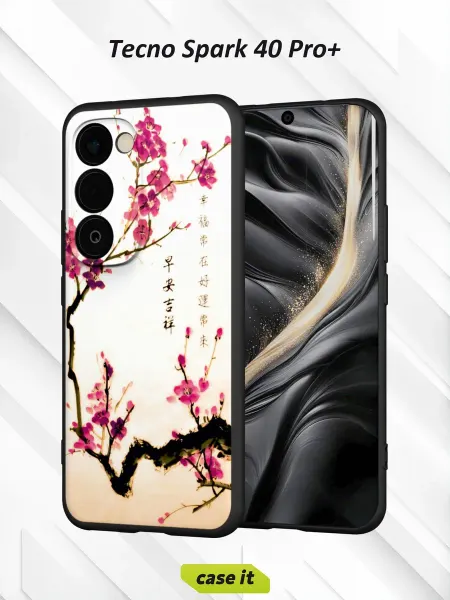 Case it Чехол на Tecno Spark 40 Pro+с принтом китайская живопись