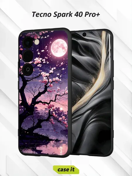 Case it Чехол на Tecno Spark 40 Pro+с принтом китайская слива