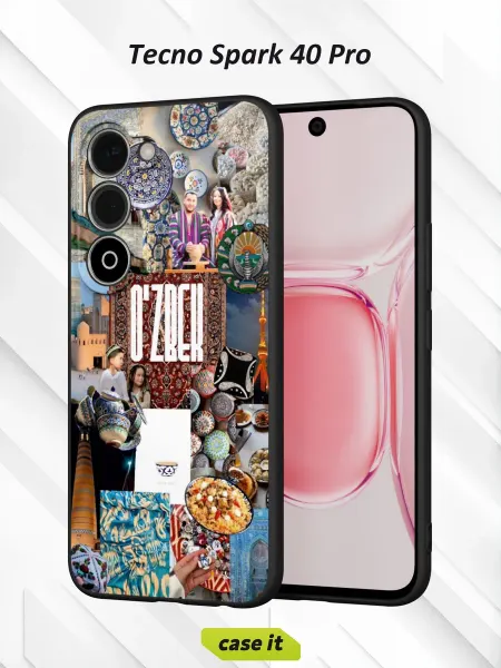 Case it Чехол на Tecno Spark 40 Proс принтом O'ZBEK