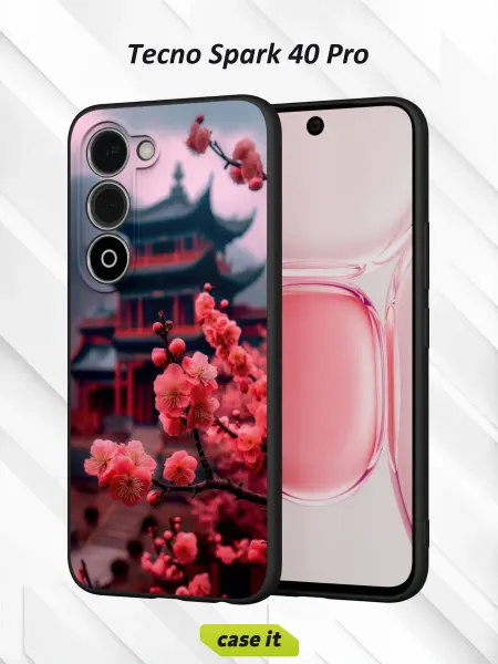 Case it Чехол на Tecno Spark 40 Proс принтом японская вишня