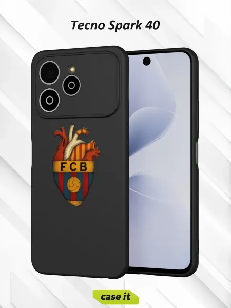 Case it Чехол на Tecno Spark 40 с принтом Барселона сердце
