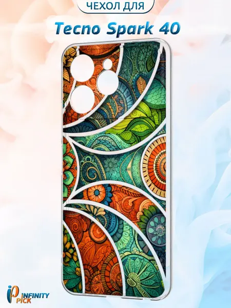 Infinity pick Чехол на Tecno Spark 40 с принтом Витраж
