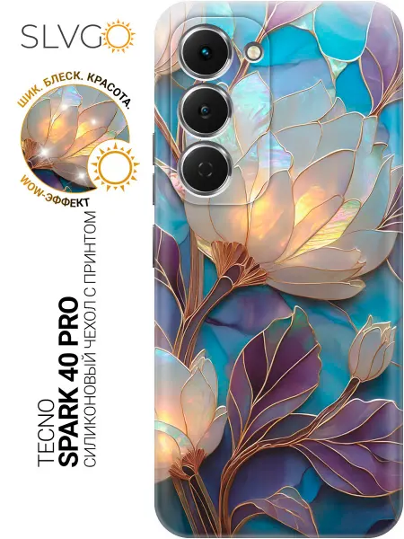 SLVGO Чехол на Tecno Spark 40 Pro с цветами