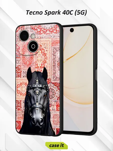 Case it Чехол на Tecno Spark 40C (5G)с принтом лошадь на ковре