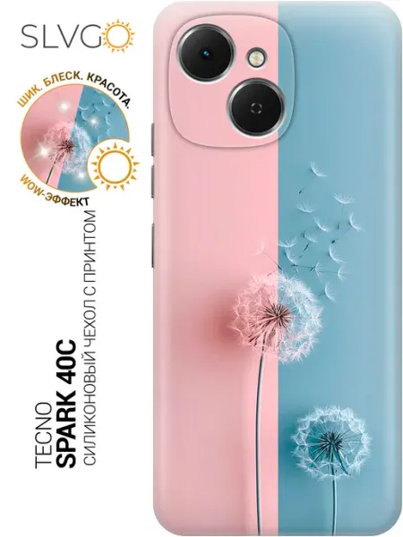 SLVGO Чехол на Tecno Spark 40C с цветочками