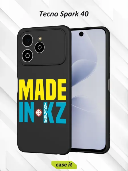 Case it Чехол на Tecno Spark 40с принтом MADE IN KZ