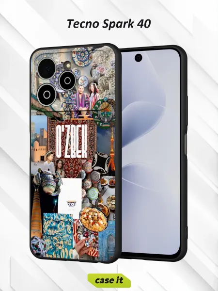 Case it Чехол на Tecno Spark 40с принтом O'ZBEK
