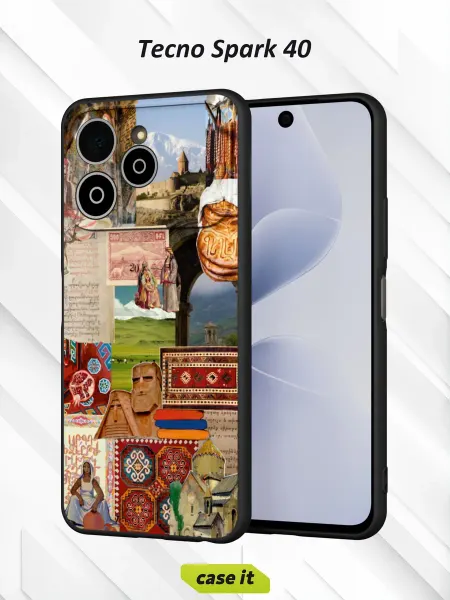 Case it Чехол на Tecno Spark 40с принтом Коллаж