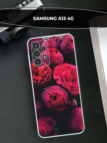 Samsung Чехол на Galaxy A13 4G пионы