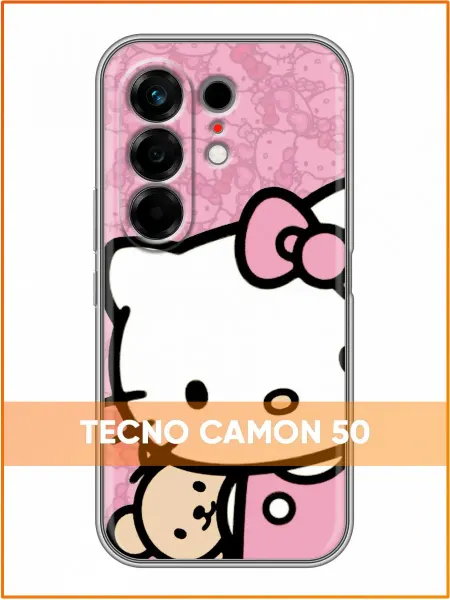 Case Face Чехол на Tecno Camon 50 с принтом Хеллоу китти