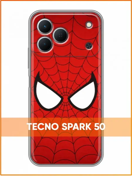 Case Face Чехол на Tecno Spark 50 с принтом Человек Паук глаза