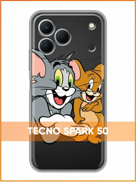 Case Face Чехол на Tecno Spark 50 с принтом Том джерри