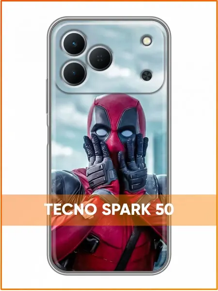 Case Face Чехол на Tecno Spark 50 с принтом Дэдпул