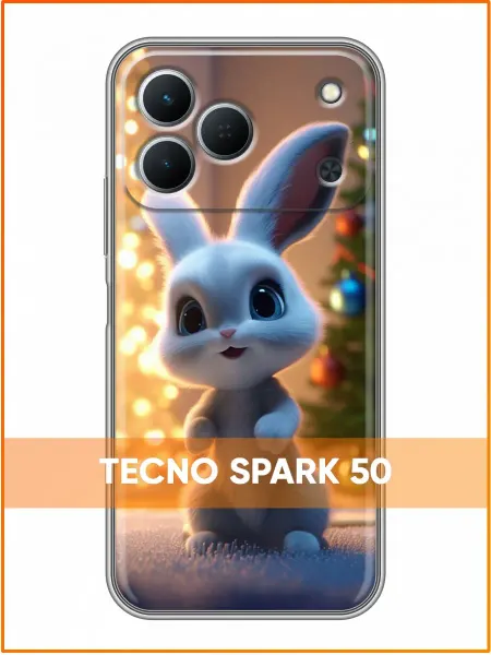 Case Face Чехол на Tecno Spark 50 с принтом Зайчик