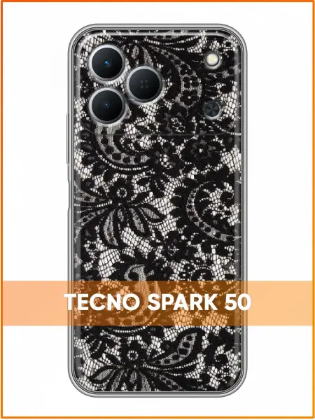 Case Face Чехол на Tecno Spark 50 с принтом Кружева