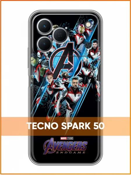 Case Face Чехол на Tecno Spark 50 с принтом Мстители
