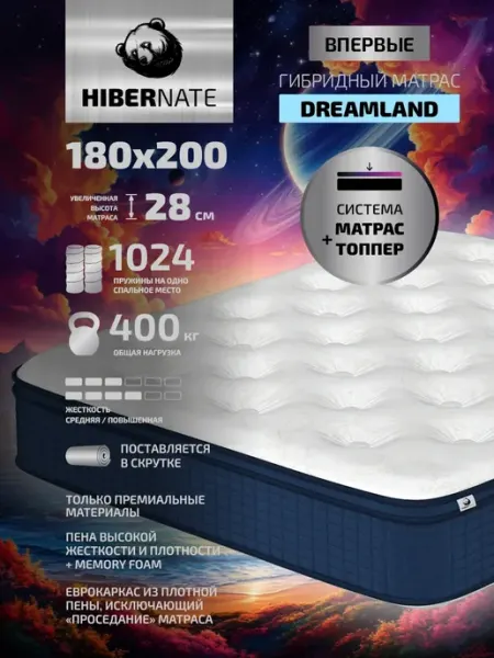 HIBERNATE Пружинный матрас 200х180 на кровать ортопедический