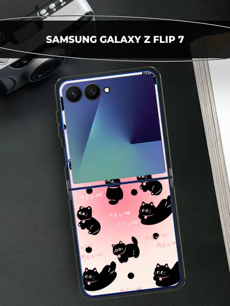 Samsung Чехол на Galaxy Z Flip 7 с котиками