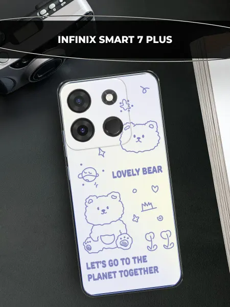 Infinix Чехол на Smart 7 Plus с медведем