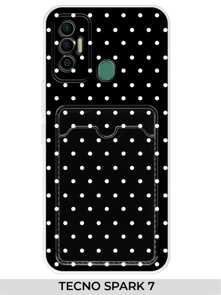 NOOTO Чехол с карманом на TECNO SPARK 7 в горошек