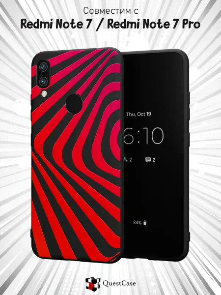 QuestCase Чехол на Xiaomi Redmi Note 7 с принтом Абстракция
