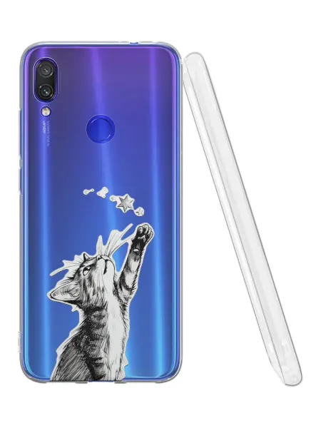 QuestCase Чехол на Xiaomi Redmi Note 7 с принтом Котики