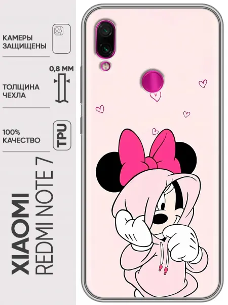 Trendmall Чехол на Xiaomi RedMi Note 7 Минни Маус для девочки