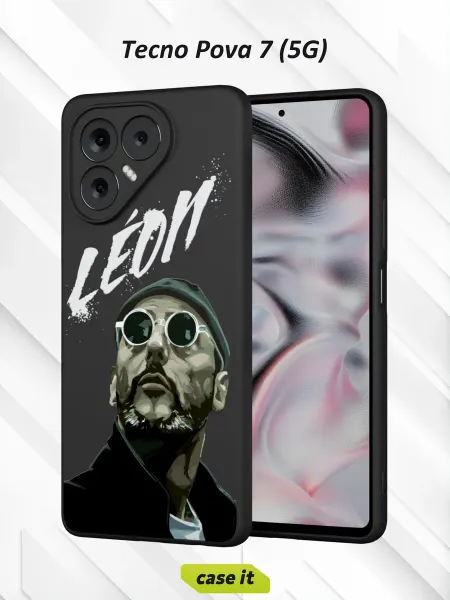 Case it Чехол на Tecno Pova 7с принтом Leon